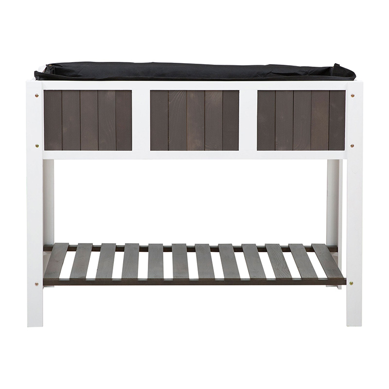 سرير خشبي مرتفع للحديقة مقاس 47 بوصة × 23 بوصة × 35 بوصة مع مساحة واسعة للزراعة ورف تخزين واستخدام متعدد الاستخدامات {$ vo.title | str_replace = '