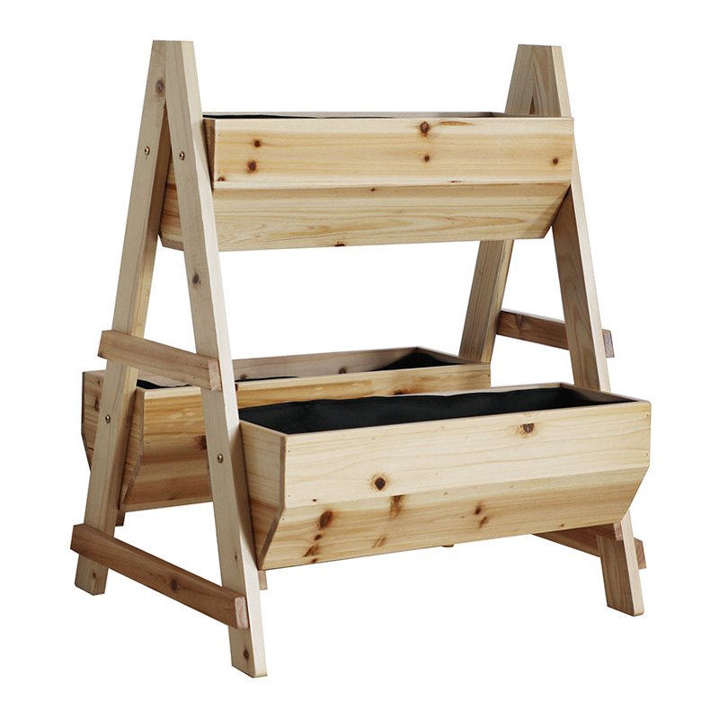 صندوق الغراس الخشبي على شكل حرف A للحديقة مع قماش غير منسوج للفناء الخلفي {$ vo.title | str_replace = '