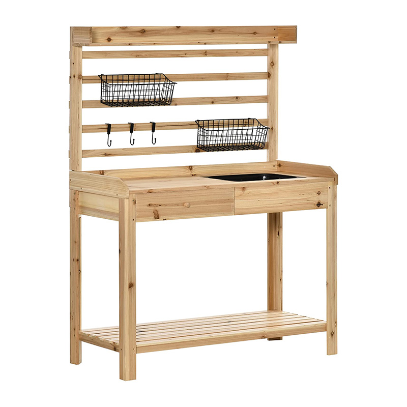 طاولة مقعد ، محطة عمل حديقة مع شاشة غربال ، حوض وسلال قابلة للإزالة {$ vo.title | str_replace = '