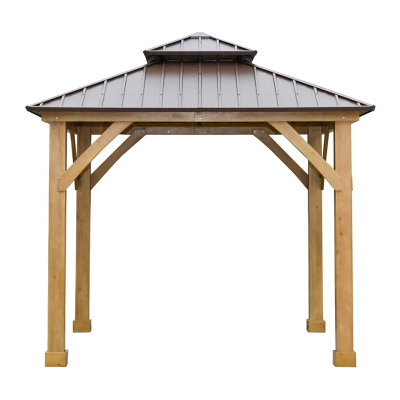 10 'x 10' Hardtop Gazebo Patio Canopy Shelter في الهواء الطلق مع سقف مزدوج من الصلب {$ vo.title | str_replace = '