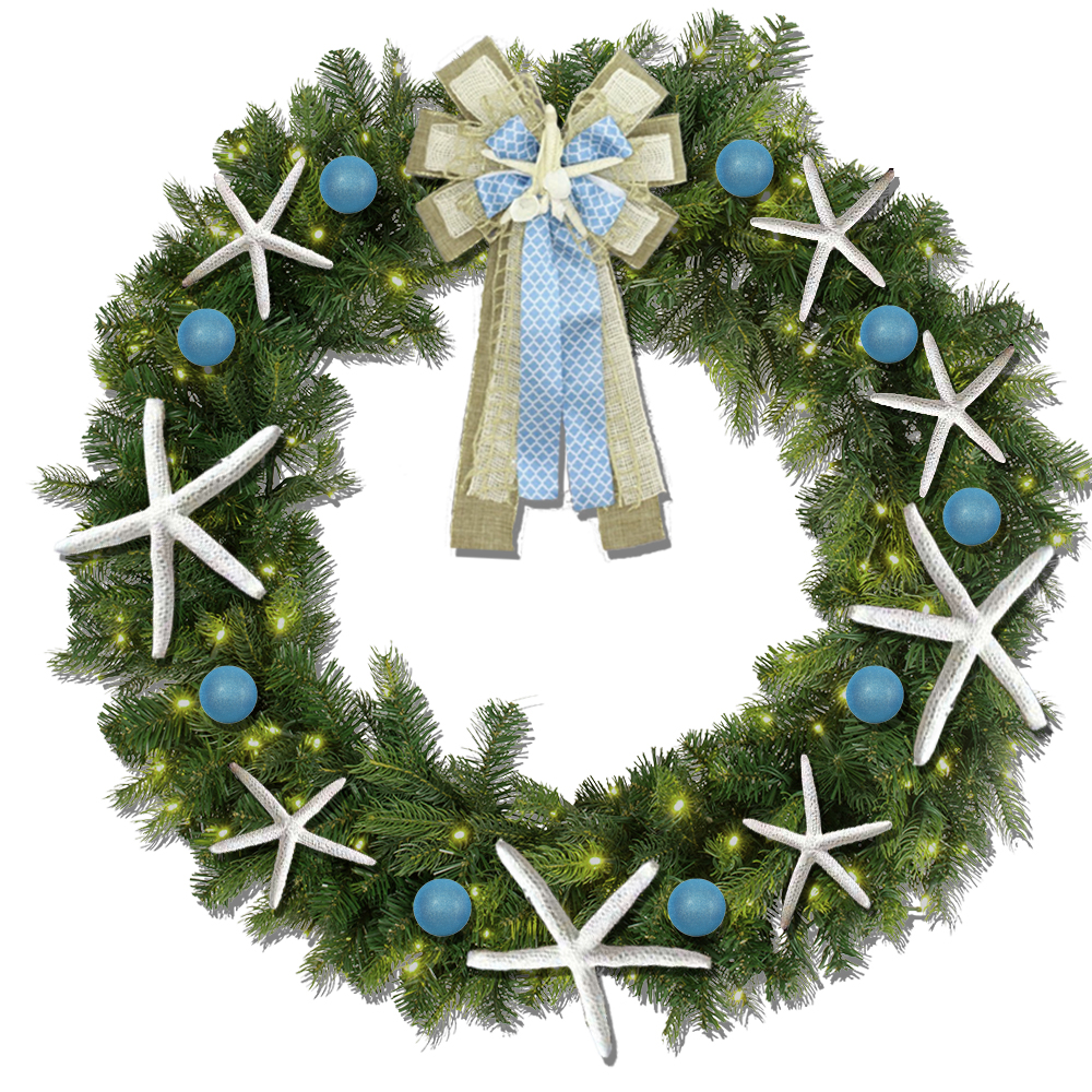 ديكور ملاذ ساحلي Lixincrafts ، وديكور على طراز البحر ، و Shell Wreath {$ vo.title | str_replace = '